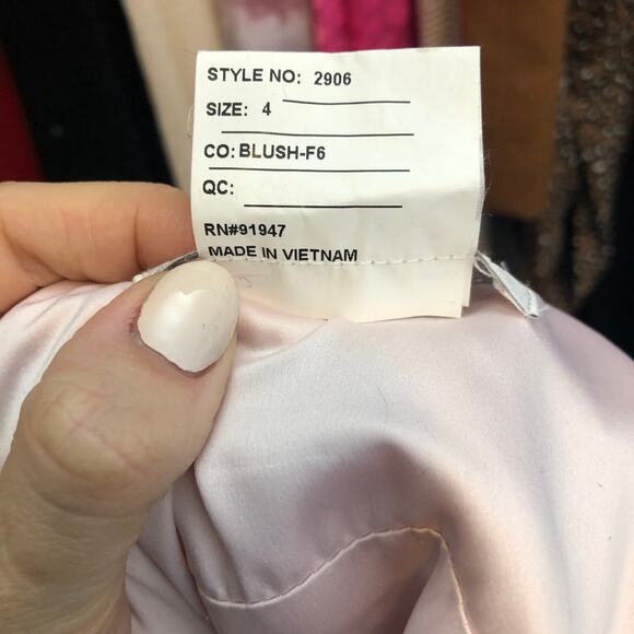 Vivian Diamond Dessy Collection Blush Chiffon Cut Out Maxi Bridesmaid 2906 - Picture 12 of 13